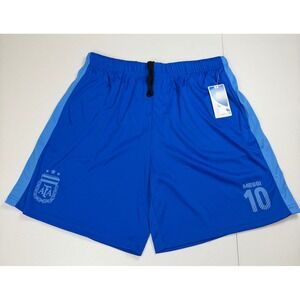 AFA Argentina Messi 10 Soccer Shorts Mens Large Royal Blue Official Product NEW
